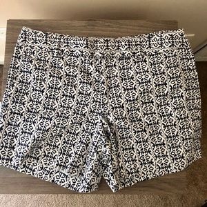 Navy and White Aztec Print BR Shorts